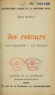 Cover of: Les Retours ; Les haleurs ; Le soldat