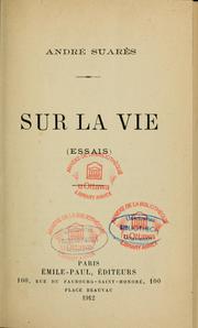 Cover of: Sur la vie: Essais