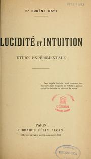 Cover of: Lucidité et intuition: étude expérimentale