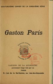 Gaston Paris by Joseph Bédier