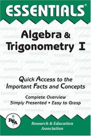 Cover of: Essentials of Algebra and Trigonometry I (Essentials) by M. Fogiel