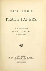 Cover of: Bill Arp's peace papers