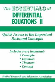 Cover of: Essentials of Differential Equations, 2 (Essentials)