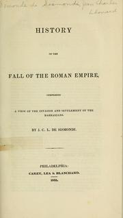 Cover of: History of the fall of the Roman Empire