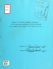 Cover of: Report of the Boston landmarks commission on the potential designation of the cox building as a landmark under chapter 772 of the acts of 1975