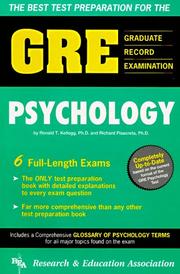 Cover of: best test preparation for the Graduate Record Examination, GRE psychology