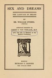 Cover of: Sex and dreams by Wilhelm Stekel