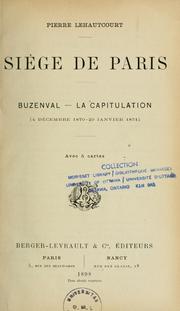 Cover of: Siège de Paris by Palat général