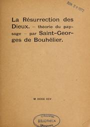 Cover of: La résurrection des dieux: théorie du paysage