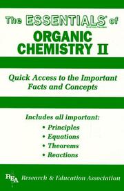 Cover of: The essentials of organic chemistry