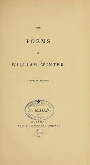 Cover of: The poems of William Winter.