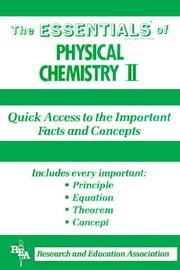 Front cover of Essentials of Physical Chemistry No 2 (Essentials) by Unknown