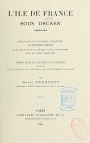 Cover of: L'Île de France sous Decaen 1803-1810