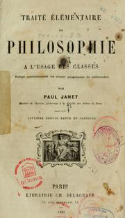 Cover of: Traité élémentaire de philosophie