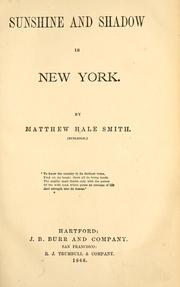 Cover of: Sunshine and shadow in New York by Matthew Hale Smith
