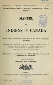 Cover of: Manuel des indiens du Canada by Frederick Webb Hodge, Frederick Webb Hodge