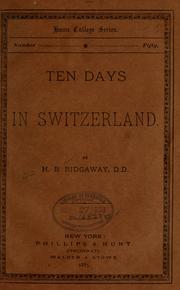 Cover of: Ten days in Switzerland