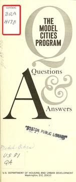 Cover of: The model cities program: questions and answers