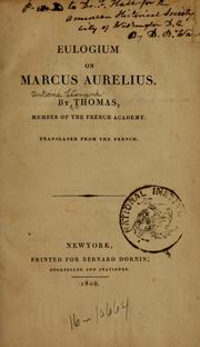 Cover of: Eulogium on Marcus Aurelius. by Antoine Léonard Thomas