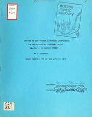 Cover of: Report of the Boston landmarks commission on the potential designation of 12, 14, and 16 Carver street as a landmark under chapter 772 of the acts of 1975