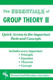 Cover of: The Essentials of Group Theory II (Essentials)