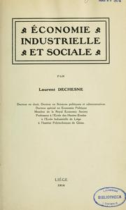 Cover of: Économie industrielle et sociale