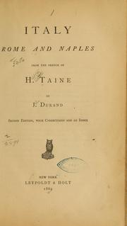 Cover of: Italy: Rome and Naples by Hippolyte Taine