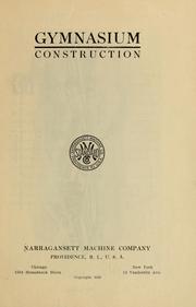 Cover of: Gymnasium construction by Narragansett Machine Co.