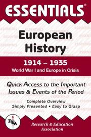 Cover of: Essentials of European History, 1914-1935 : World War I and Europe in Crisis (Essentials)