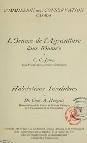 Cover of: L'oeuvre de l'agriculture dans l'Ontario