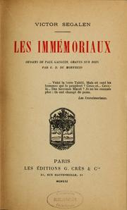 Cover of: Les Immémoriaux by Victor Segalen