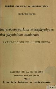 Cover of: Les préoccupations métaphysiques des physiciens modernes