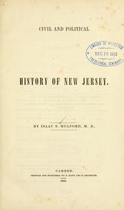 Cover of: Civil and political history of New Jersey