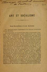 Cover of: Art et socialisme ...