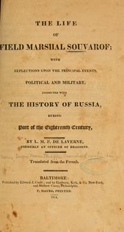 Cover of: The life of Field Marshal Souvarof by Laverne, L. M. P. de comte de