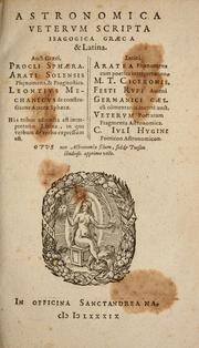 Cover of: Astronomica veterum scripta isagogica Graeca & Latina