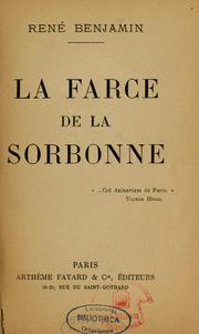 Cover of: La farce de la Sorbonne. -- by René Benjamin
