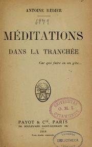 Cover of: Méditations dans la tranchée ...