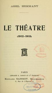 Cover of: Le théâtre, 1912-1913