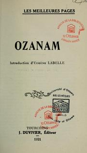 Cover of: Ozanam by introduction d'Eugene Labelle