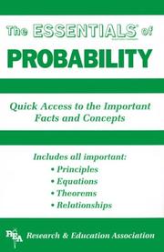 Cover of: The essentials of probability