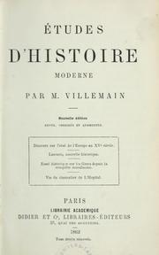 Cover of: Études d'histoire moderne by Abel-François Villemain