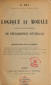Cover of: Logique et morale: suivies de notions sommaires de philosophie générale