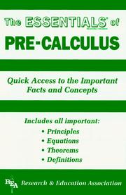 Cover of: The essentials of pre-calculus by Ernest Woodward, Ernest Woodward