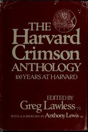 Cover of: The Harvard crimson anthology: 100 years at Harvard