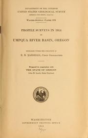 Cover of: Profile surveys in 1914 in Umpqua River basin Oregon