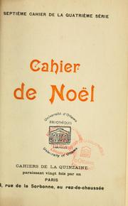 Cover of: Cahier de Noël