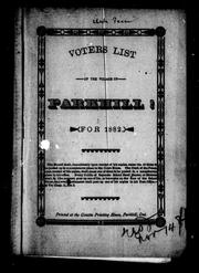 Cover of: Voters list of the village of Parkhill!: for 1882