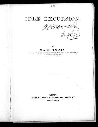 An idle excursion by Mark Twain