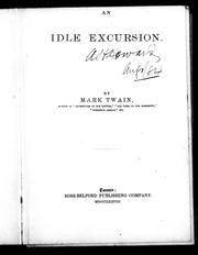 Cover of: An idle excursion by Mark Twain
